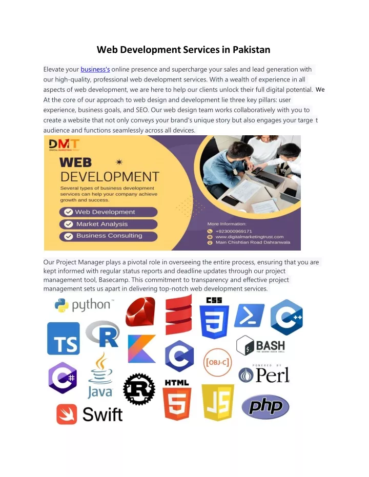 web development services in pakistan