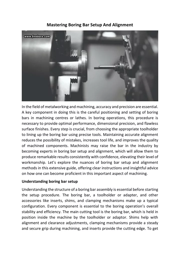 mastering boring bar setup and alignment