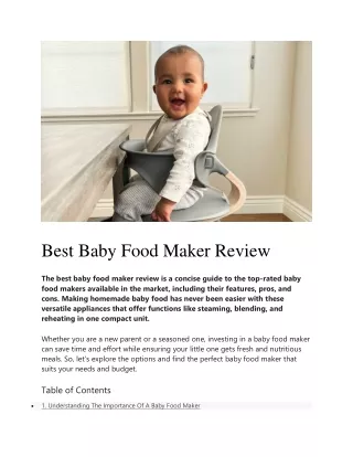 Best Baby Food Maker Review