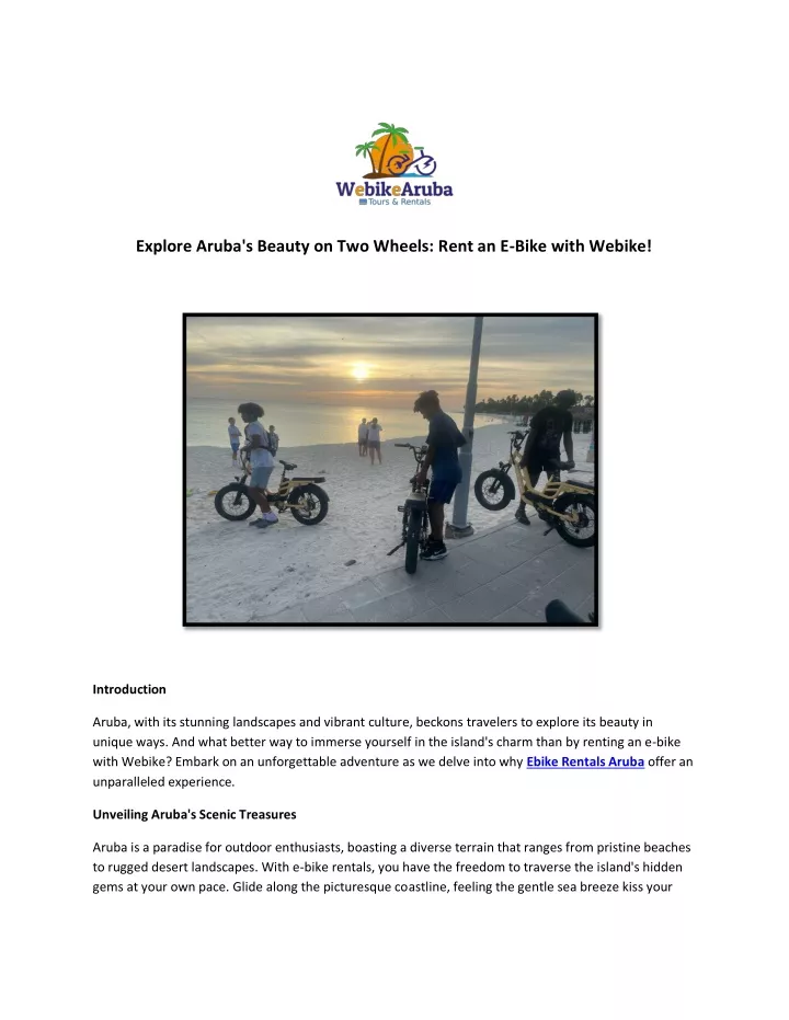 explore aruba s beauty on two wheels rent