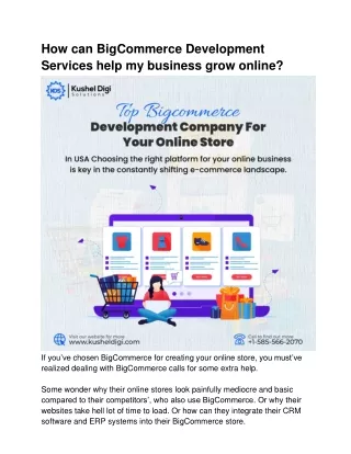 How can BigCommerce Development Services help my business grow online