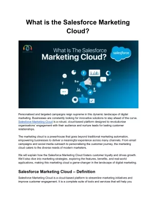 What is the Salesforce Marketing Cloud