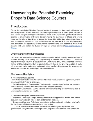 Uncovering the Potential_ Examining Bhopal's Data Science Course