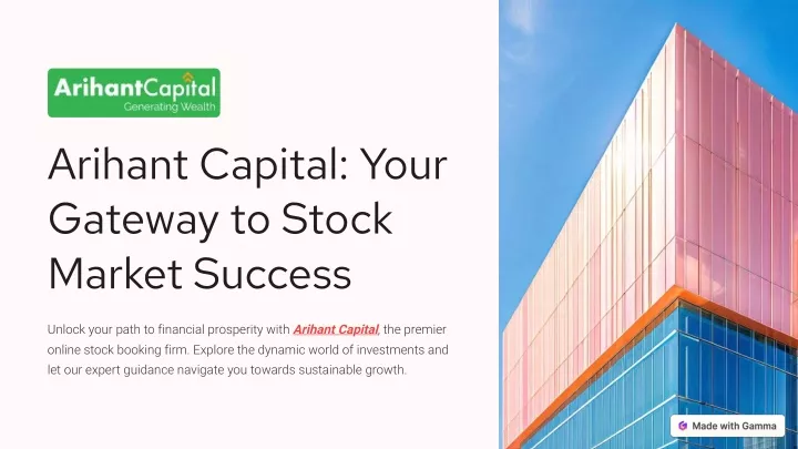 arihant capital your gateway to stock market