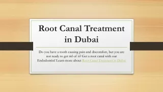 Root Canal Treatment in Dubai