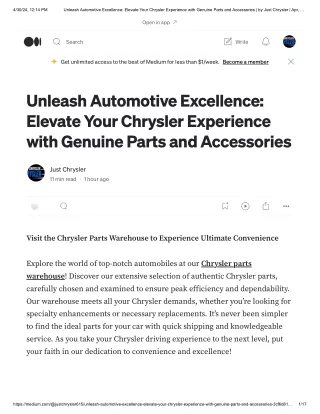 Unleash Automotive Excellence_ Elevate Your Chrysler Experience with Genuine Parts and Accessories