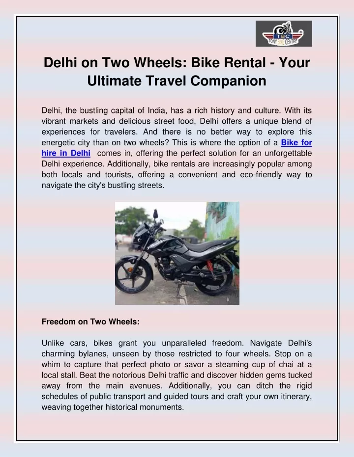 delhi on two wheels bike rental your ultimate