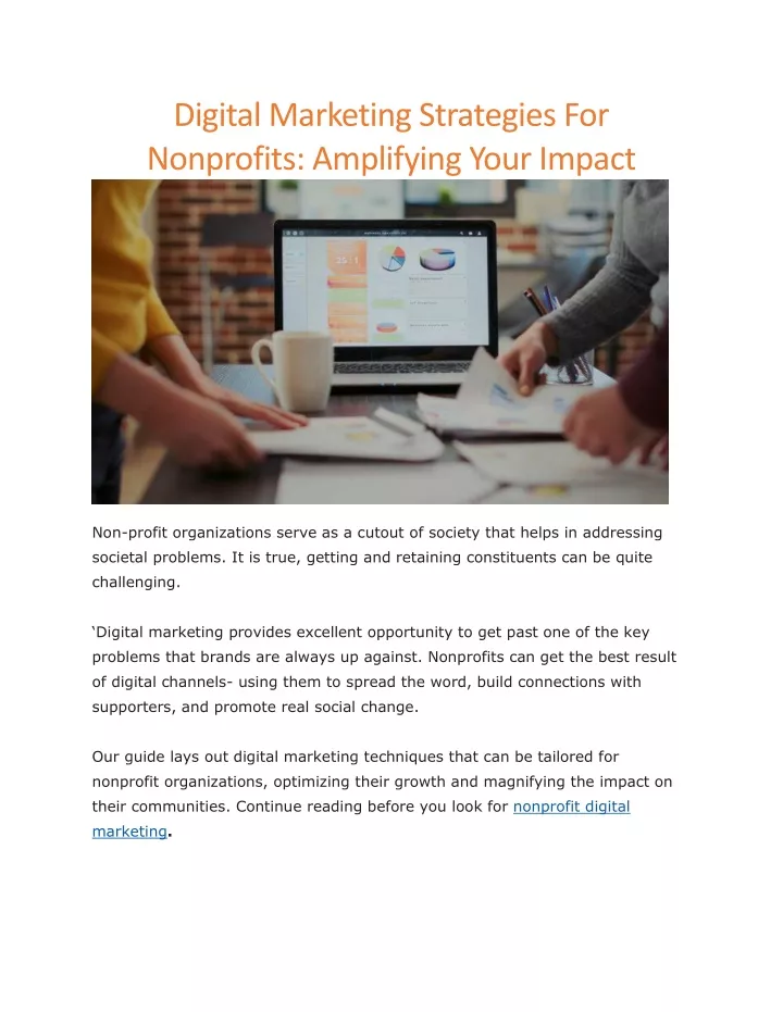 digital marketing strategies for nonprofits