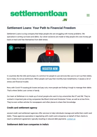 Settlement Loans: Your Path to Financial Freedom