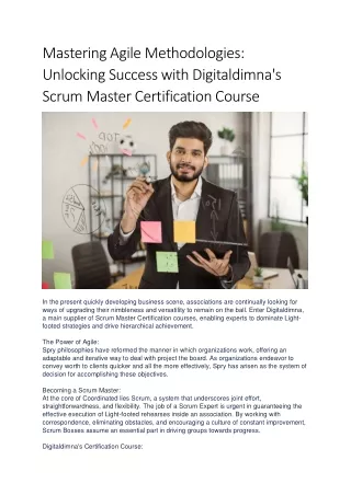 scrum master certification course