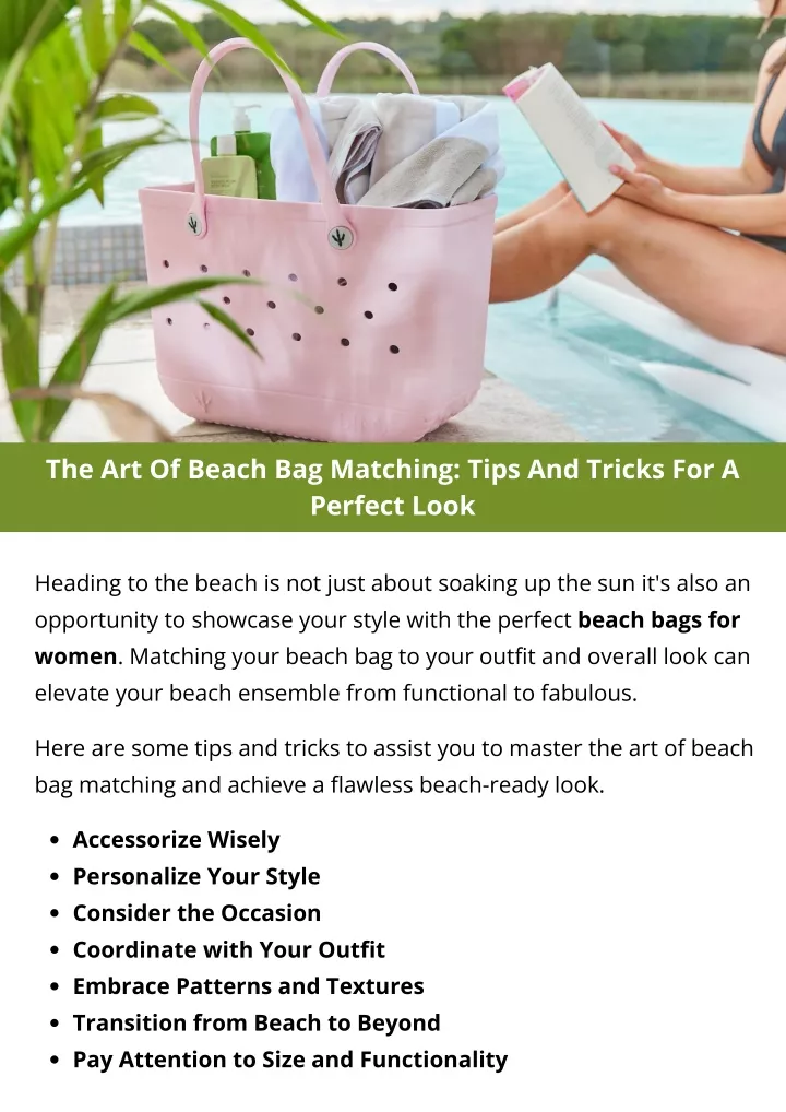 the art of beach bag matching tips and tricks