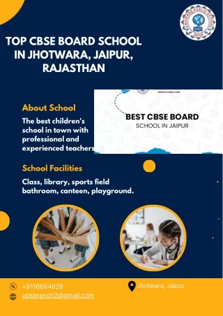 Top CBSE board school in Jhotwara, Jaipur, Rajasthan