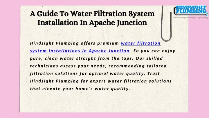 a guide to water filtration system installation