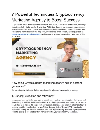 7 Powerful Techniques Cryptocurrency Marketing Agency to Boost Success