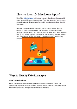How to identify fake Loan Apps?