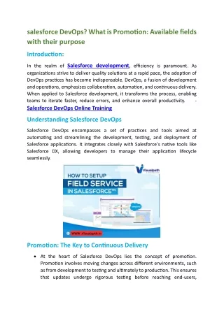 salesforce devops what is promotion available