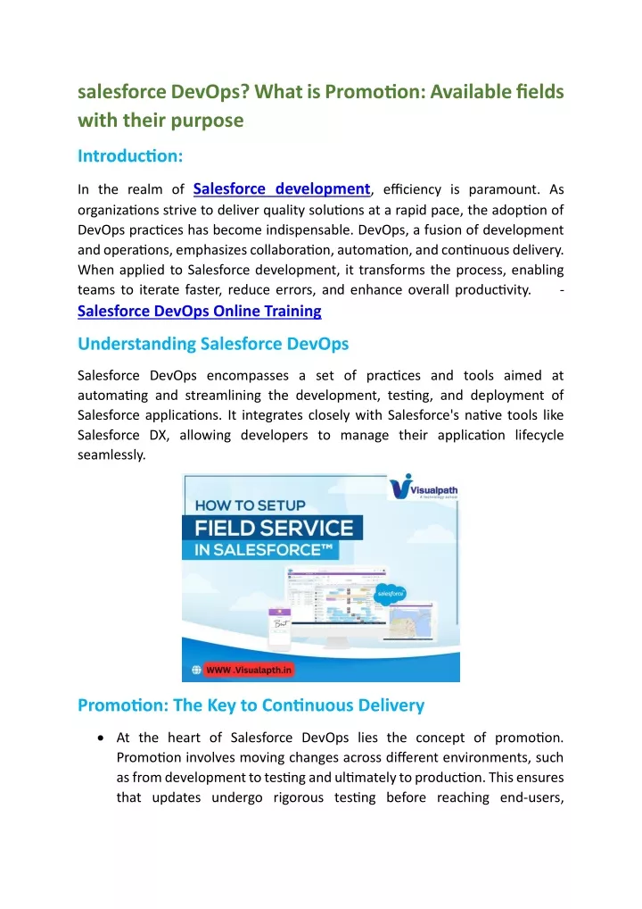 salesforce devops what is promotion available