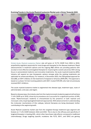 Acute Myeloid Leukemia Market