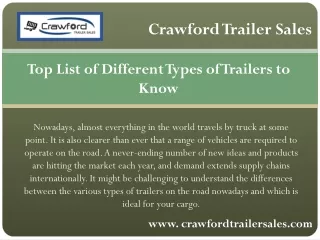 Flatbed trailer dealers near me - Crawford Trailer Sales