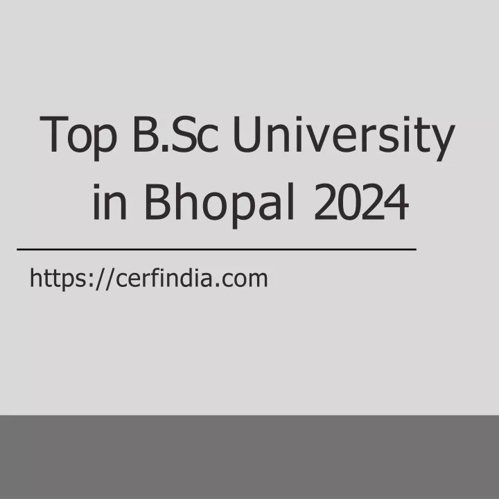 top b sc university in bhopal 2024