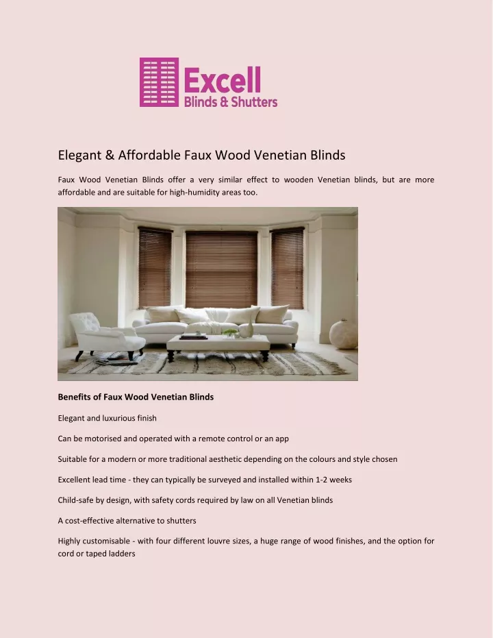 PPT - Faux Wood Venetian Blinds - Excell Blinds Liverpool PowerPoint ...