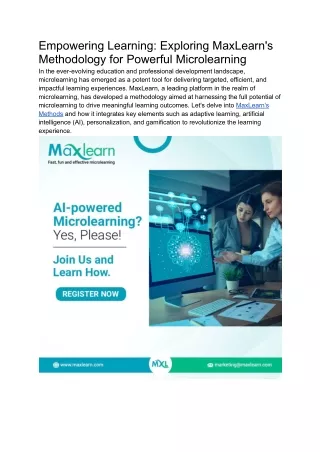 Empowering Learning_ Exploring MaxLearn's Methodology for Powerful Microlearning