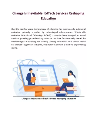Change Is Inevitable: EdTech Services Reshaping Education