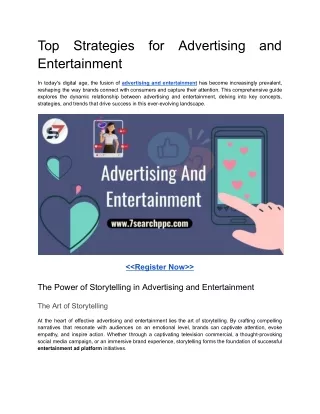 Top Strategies for Advertising and Entertainment