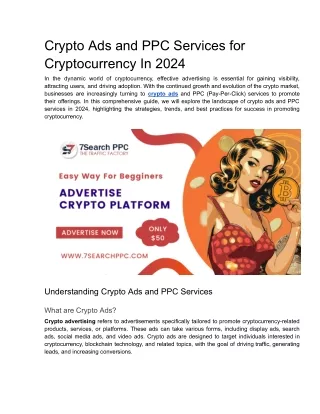 Crypto Ads and PPC Services for Cryptocurrency In 2024