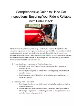 comprehensive guide to used car inspections