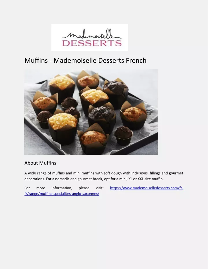 muffins mademoiselle desserts french