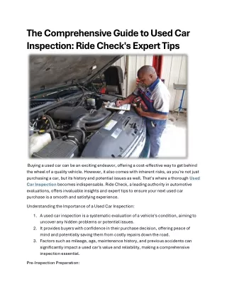 the comprehensive guide to used car inspection