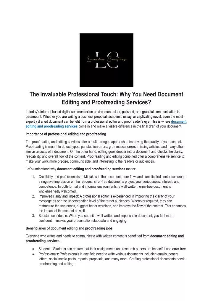 the invaluable professional touch why you need