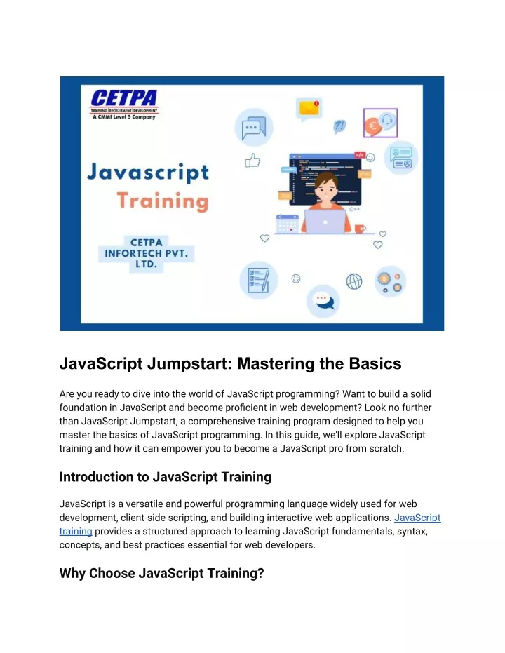 javascript jumpstart mastering the basics