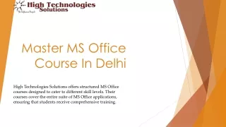 Master MS Office Course In Delhi