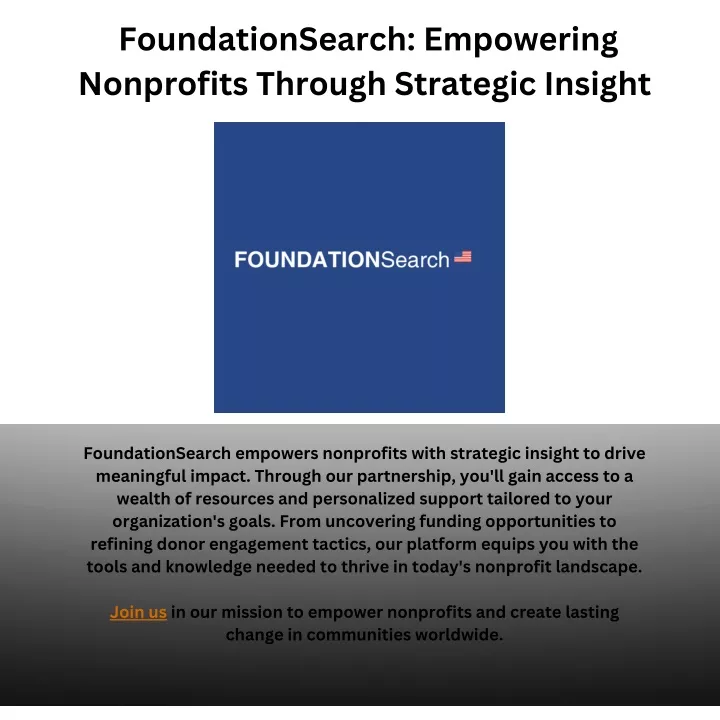 foundationsearch empowering nonprofits through