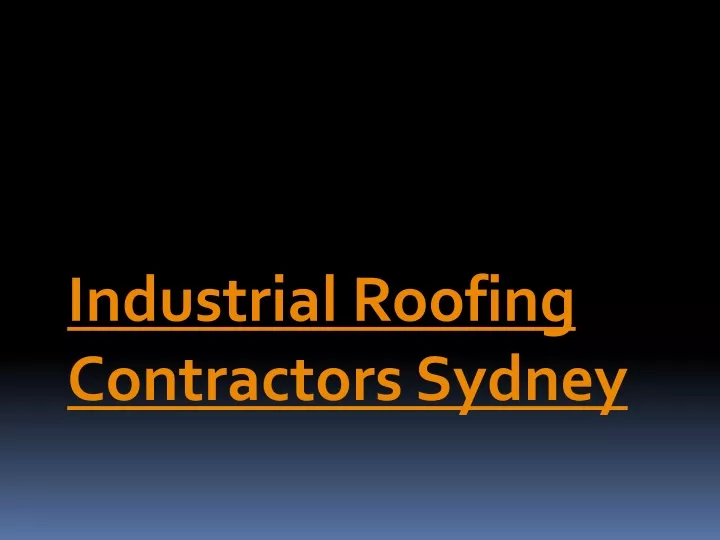 industrial roofing contractors sydney