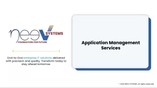 Application Management Services - Neev Systems