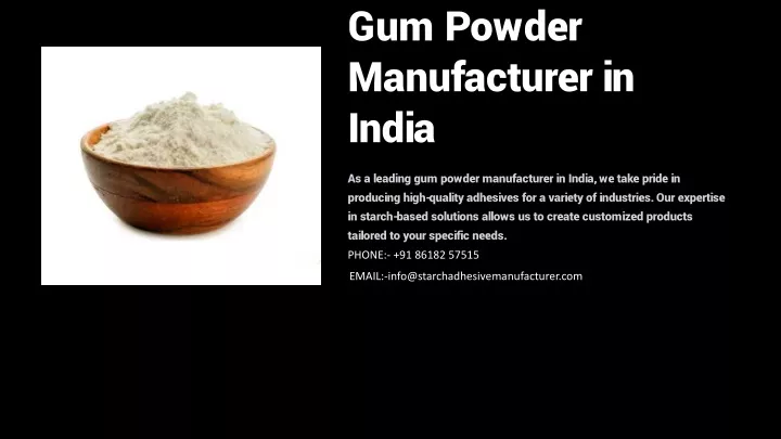 gum powder manufacturer in india