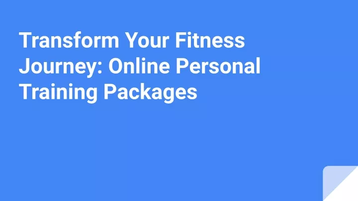 transform your fitness journey online personal