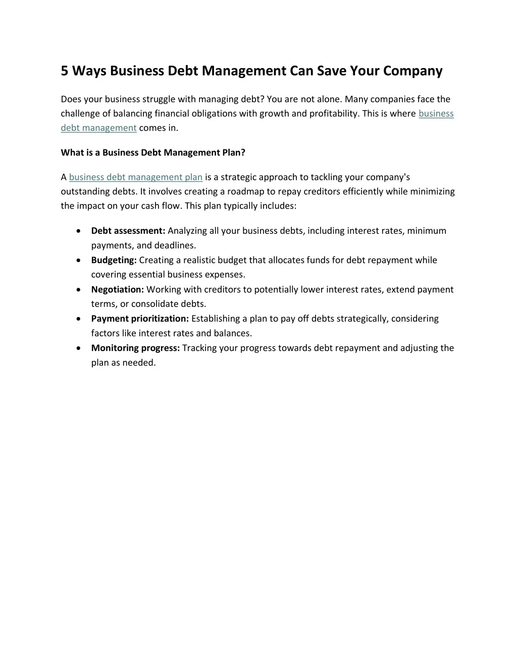 PPT - 5 Ways Business Debt Management Can Save Your Company PowerPoint ...