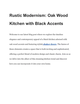 Rustic Modernism_ Oak Wood Kitchen with Black Accents