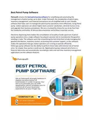 Best Petrol Pump Software