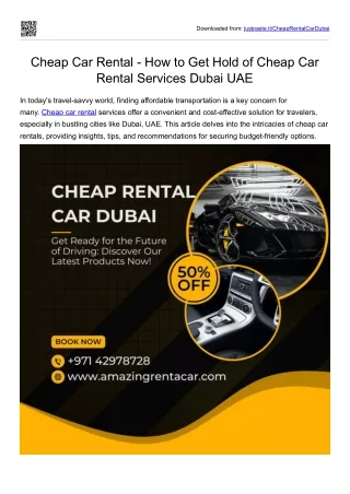 Cheap Rental Car Dubai
