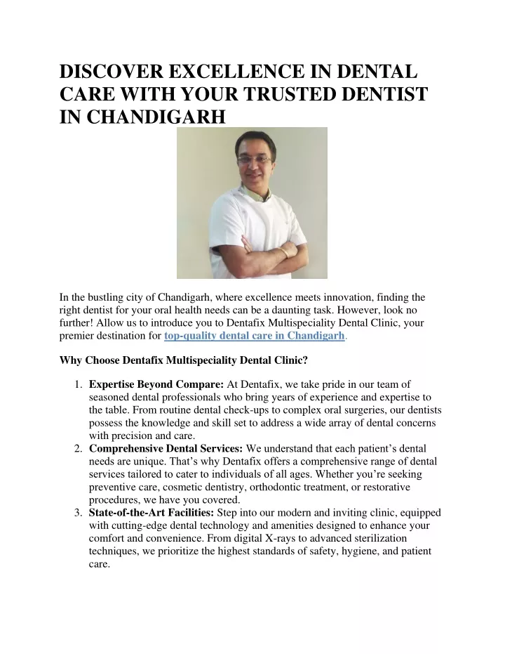 discover excellence in dental care with your