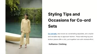 Styling Tips and Occasions for Co-ord Sets for Women