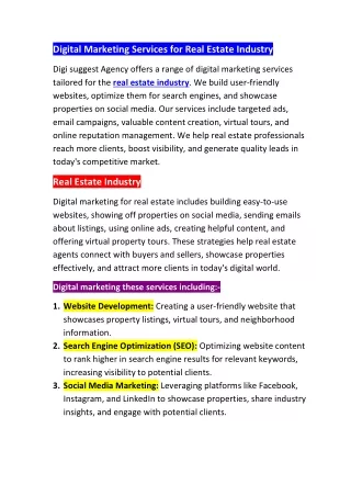 Digital marketing services Real Estate(PDF)