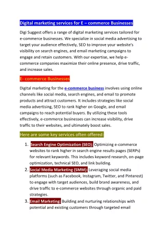 Digital marketing services E- commerce(PDF)