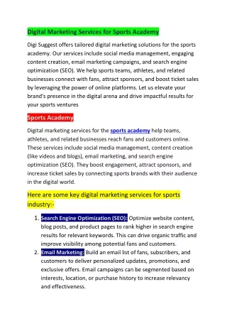 Digital marketing services Sports Industry(PDF)