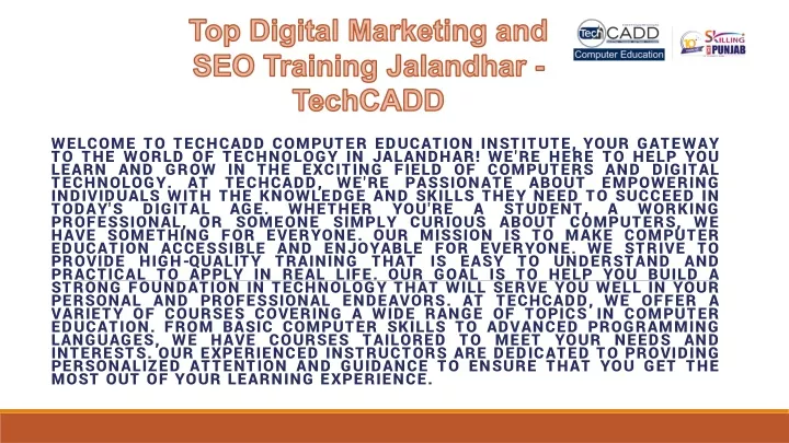 top digital marketing and seo training jalandhar